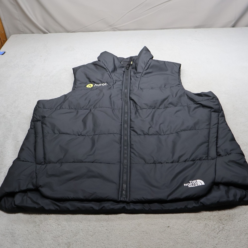North Face Vest Women XXL Black Quilted LightEveryday Insulated Corporate LOGO